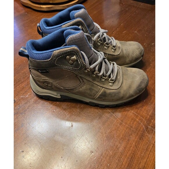 Timberland Women's Mt. Maddsen Mid Waterproof Hiking Boots Brown Blue 7.5 - Picture 2 of 6